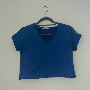 Royal blue baby tee cropped size small